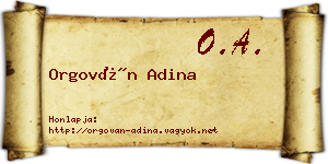 Orgován Adina névjegykártya